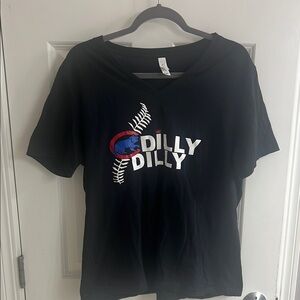 Bella Canvas Chicago Cubs Black Graphic Tee